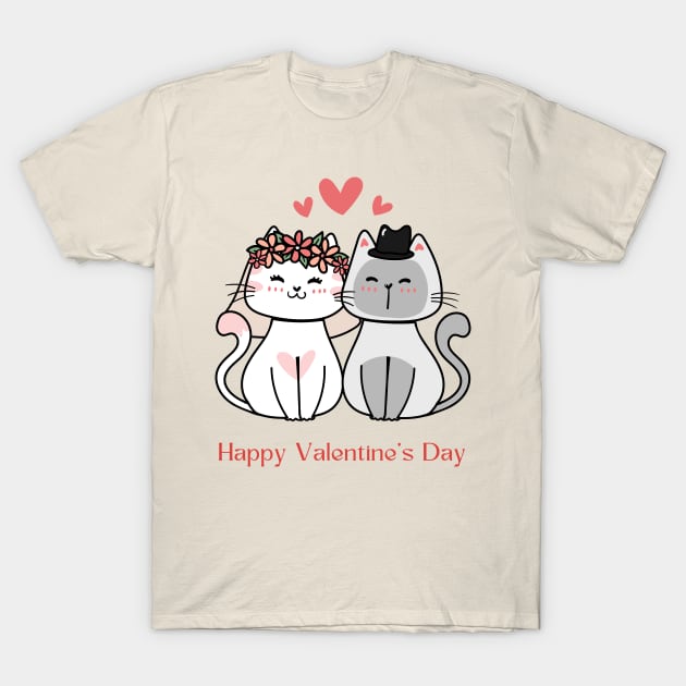 happy valentine' day cats T-Shirt by Kokomidik